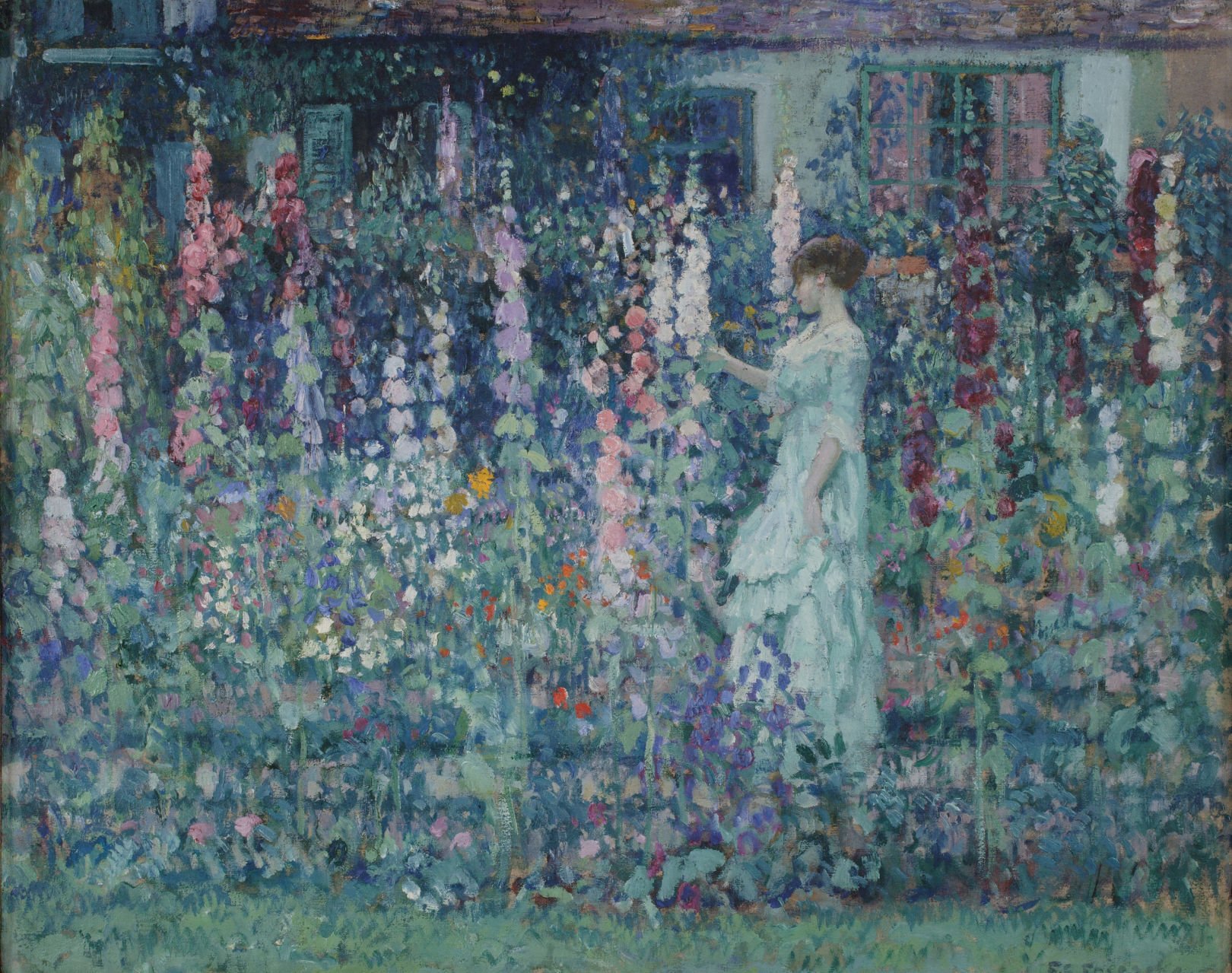 AFA Frederick Carl Frieseke, Hollyhocks